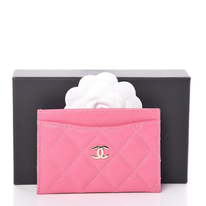 Chanel Caviar Quilted Card Holder Pink 10 of 10