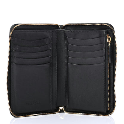 Burberry Calfskin Horseferry Check Medium Marston Zip Around Wallet Black 4 of 4