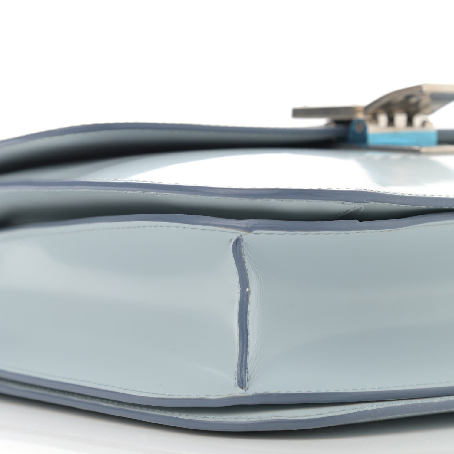 Celine Spazzolato Calfskin Medium Classic Box Flap Bag Glacier 9 of 12