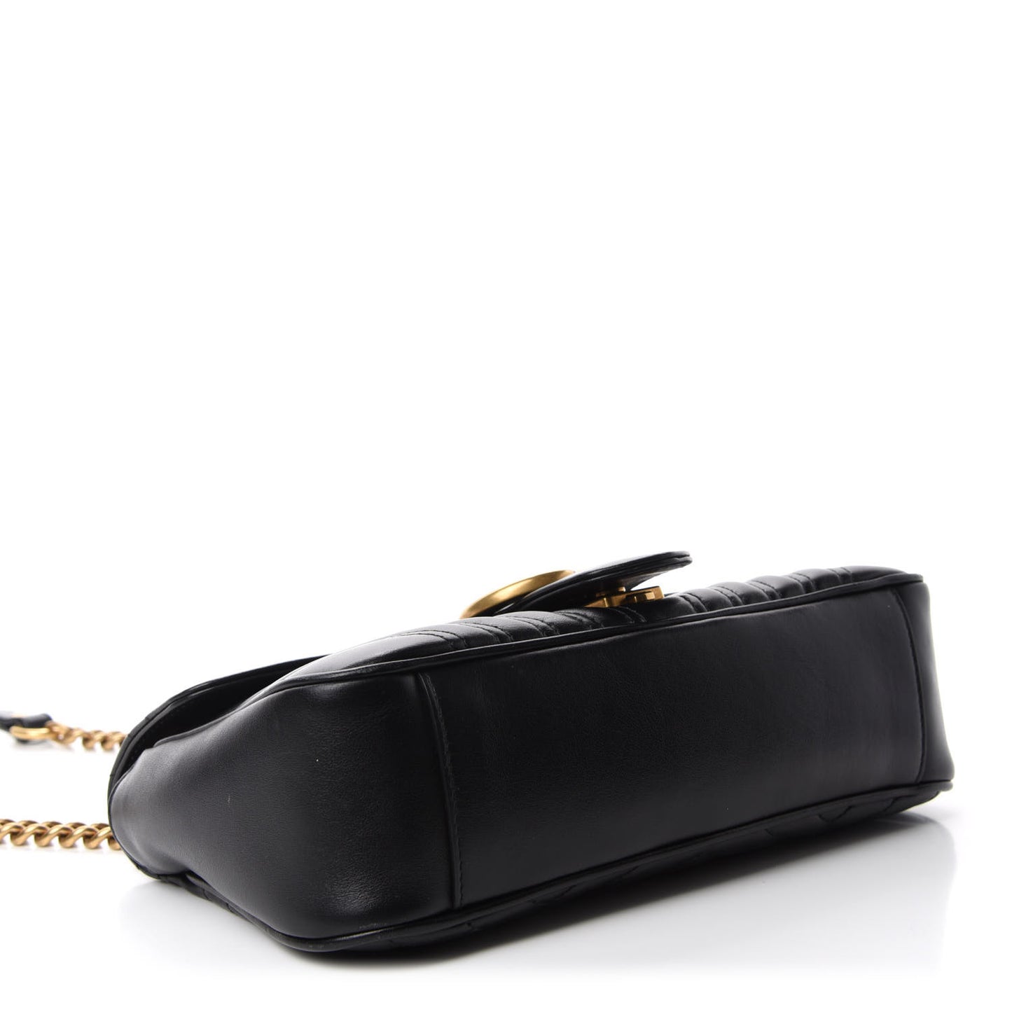 Calfskin Matelasse Small GG Marmont Shoulder Bag Black