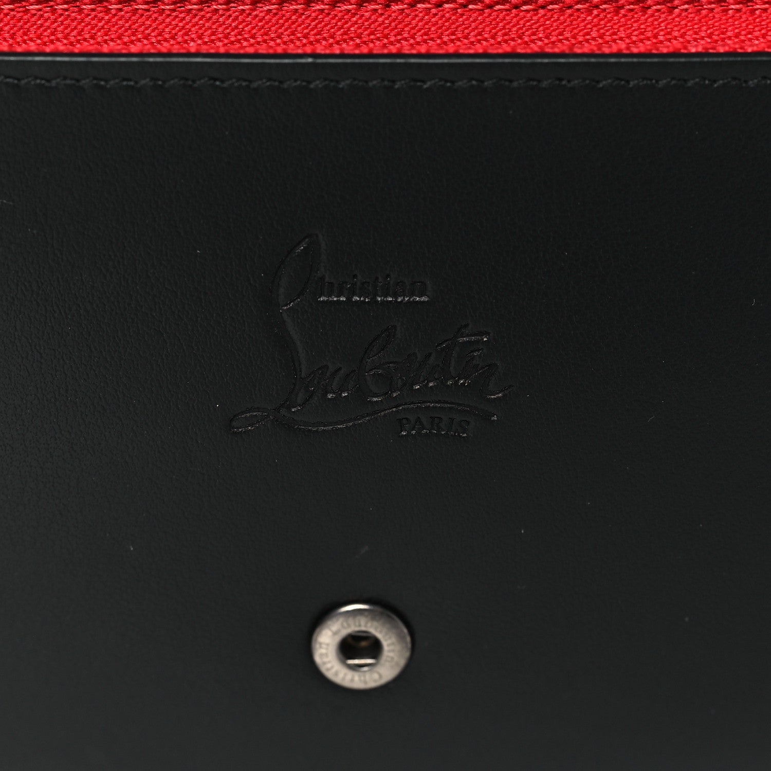 Christian Louboutin Calfskin Macaron Spiked Flap Wallet Black 6 of 8