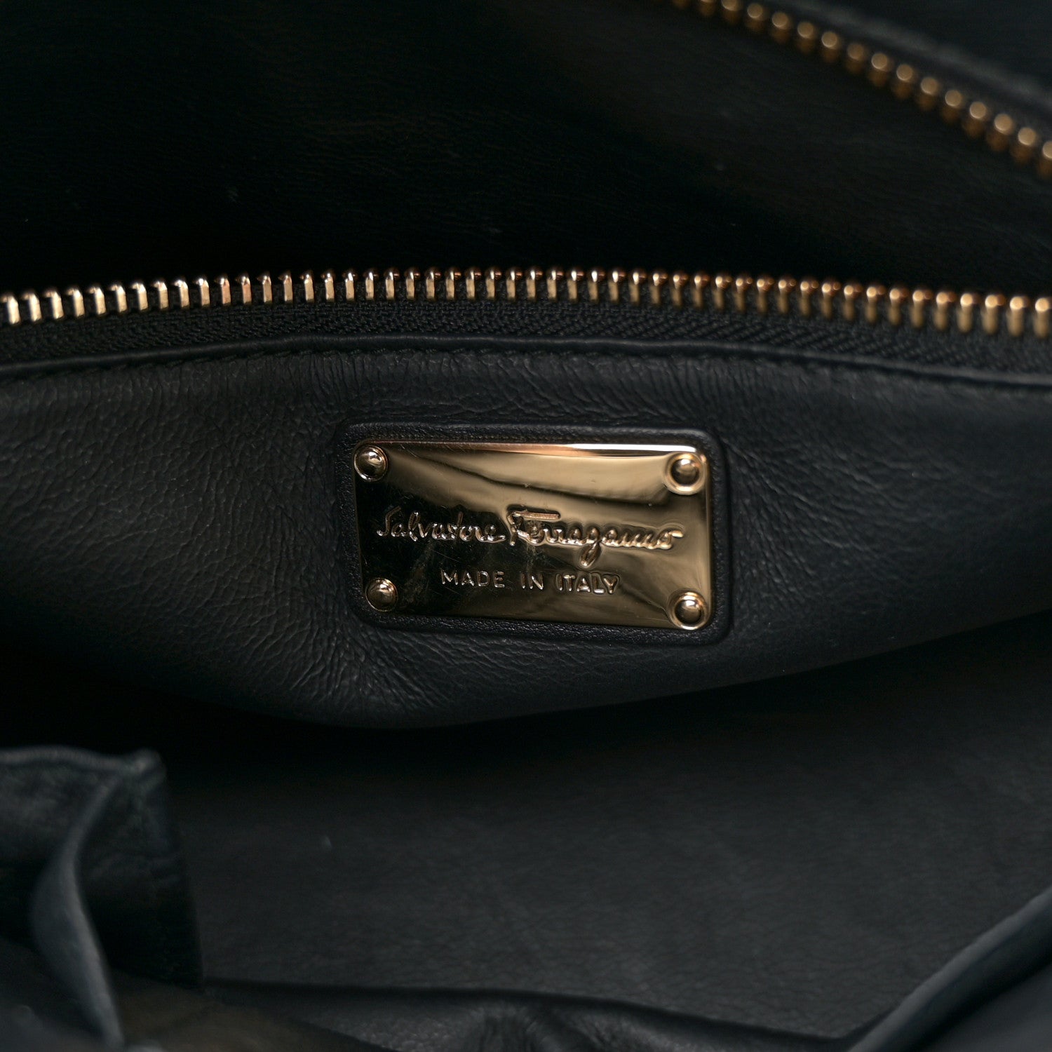 Salvatore Ferragamo Woven Nappa Sofia Satchel Black 6 of 11