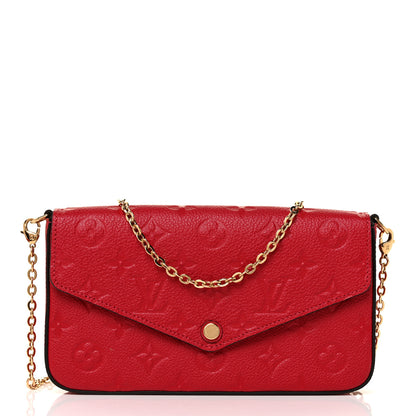 Louis Vuitton Empreinte Pochette Felicie Chain Wallet Scarlet 2 of 9