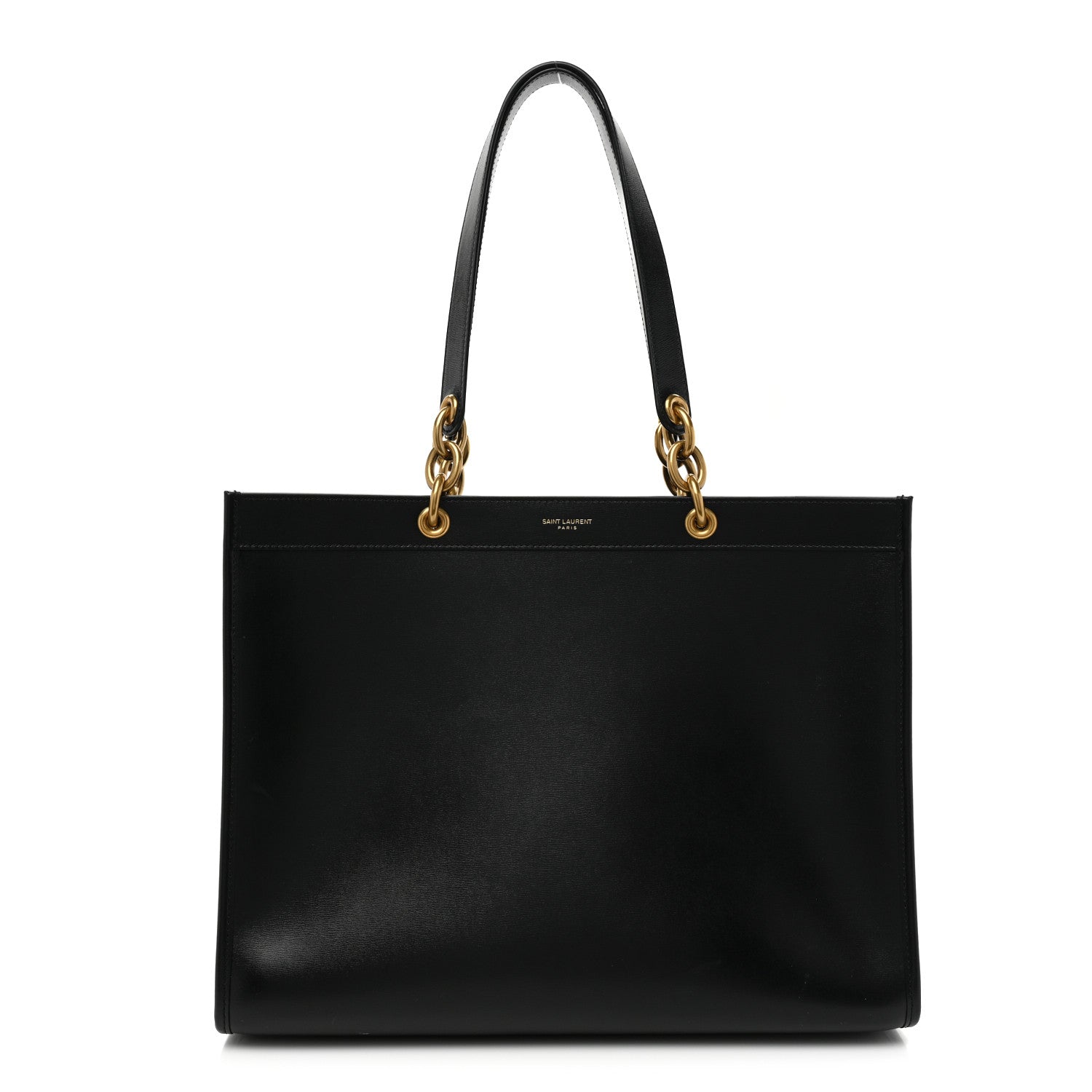 Saint Laurent Smooth Calfskin Maillon Cabas Tote Black 1 of 15
