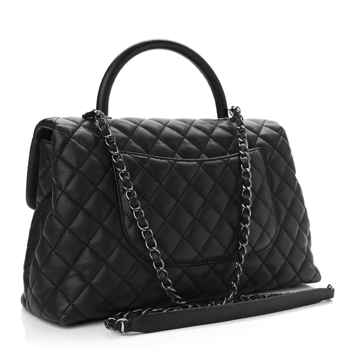 Chanel Caviar Quilted Medium Coco Handle Flap Black 3 of 12