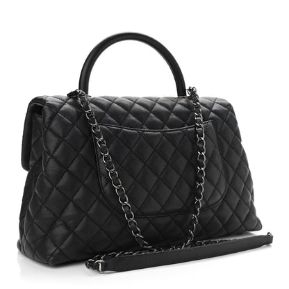 Chanel Caviar Quilted Medium Coco Handle Flap Black 3 of 12
