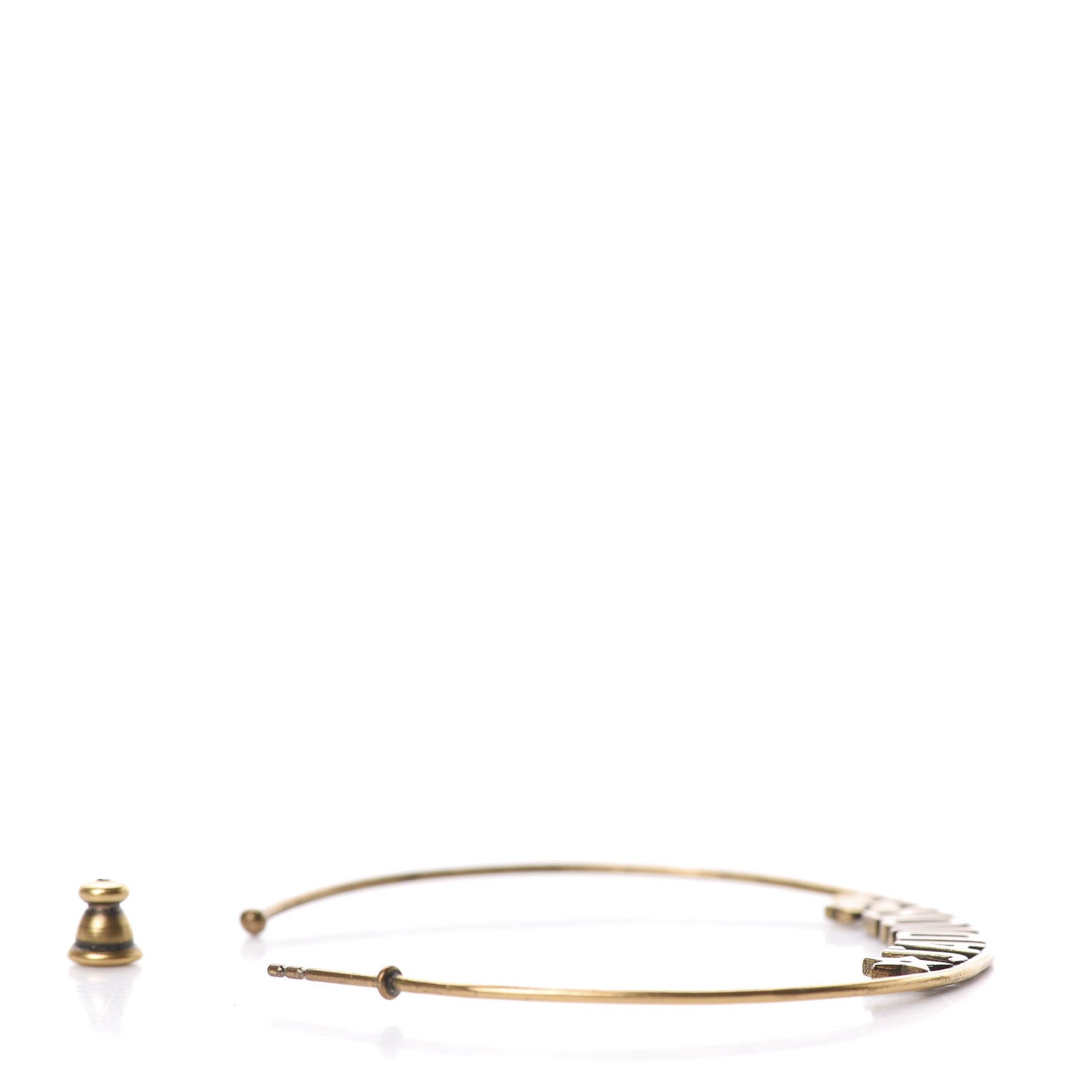 Christian Dior Metal J'Adior Hoop Earrings Aged Gold 4 of 5