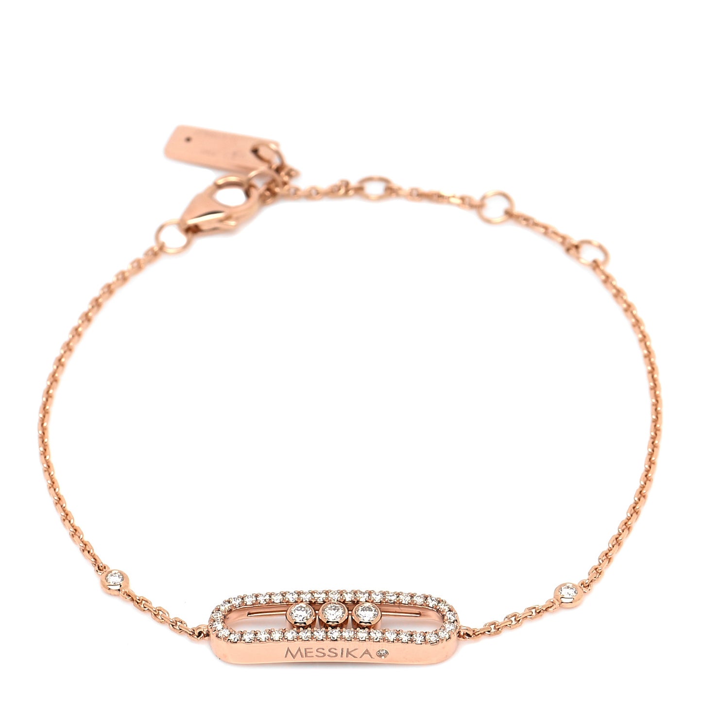 18K Rose Gold Diamond Pave Baby Move Classic Bracelet