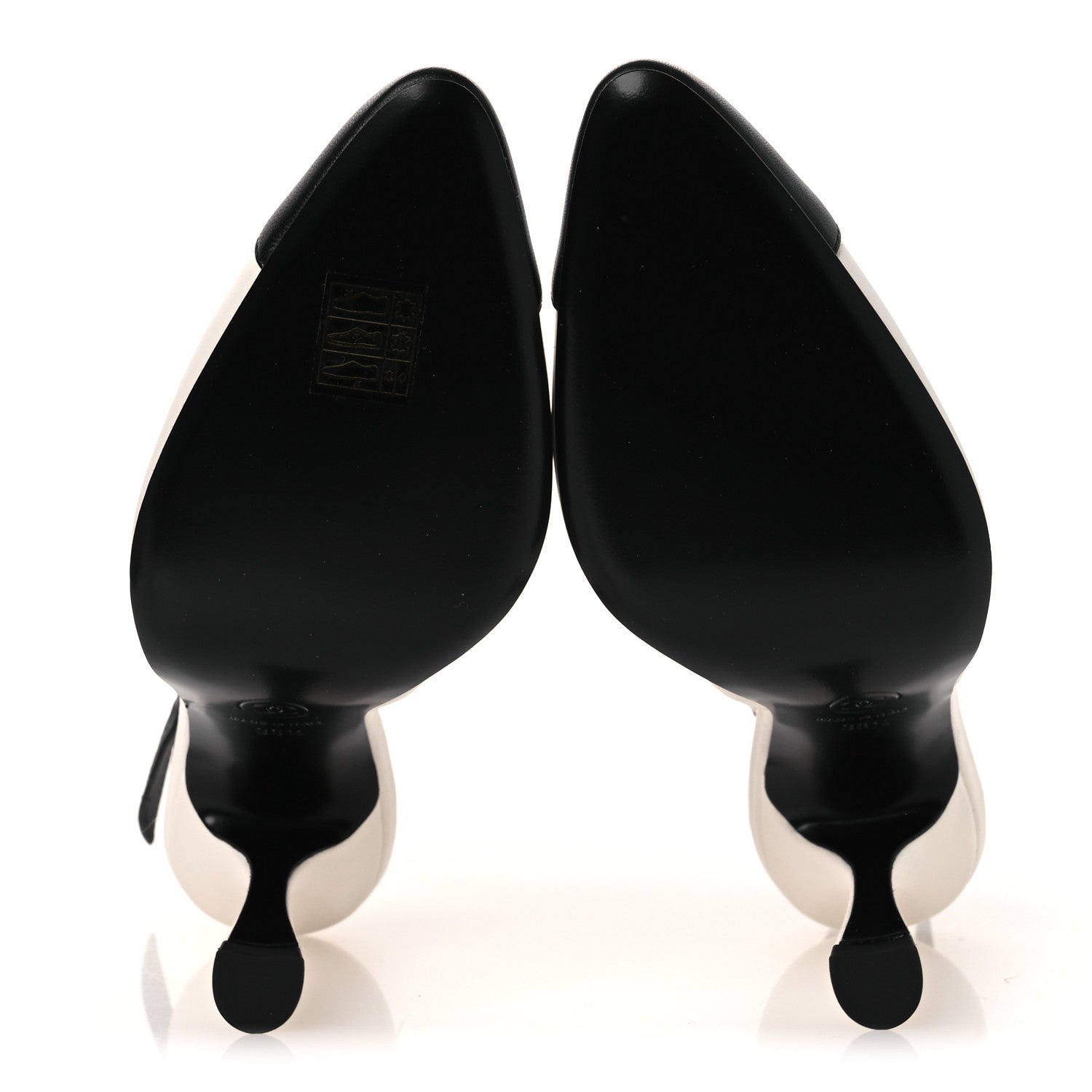 Chanel Lambskin Slingback Pumps 36.5 White Black 7 of 12