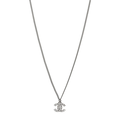 Chanel Crystal Timeless CC Necklace Silver 1 of 6