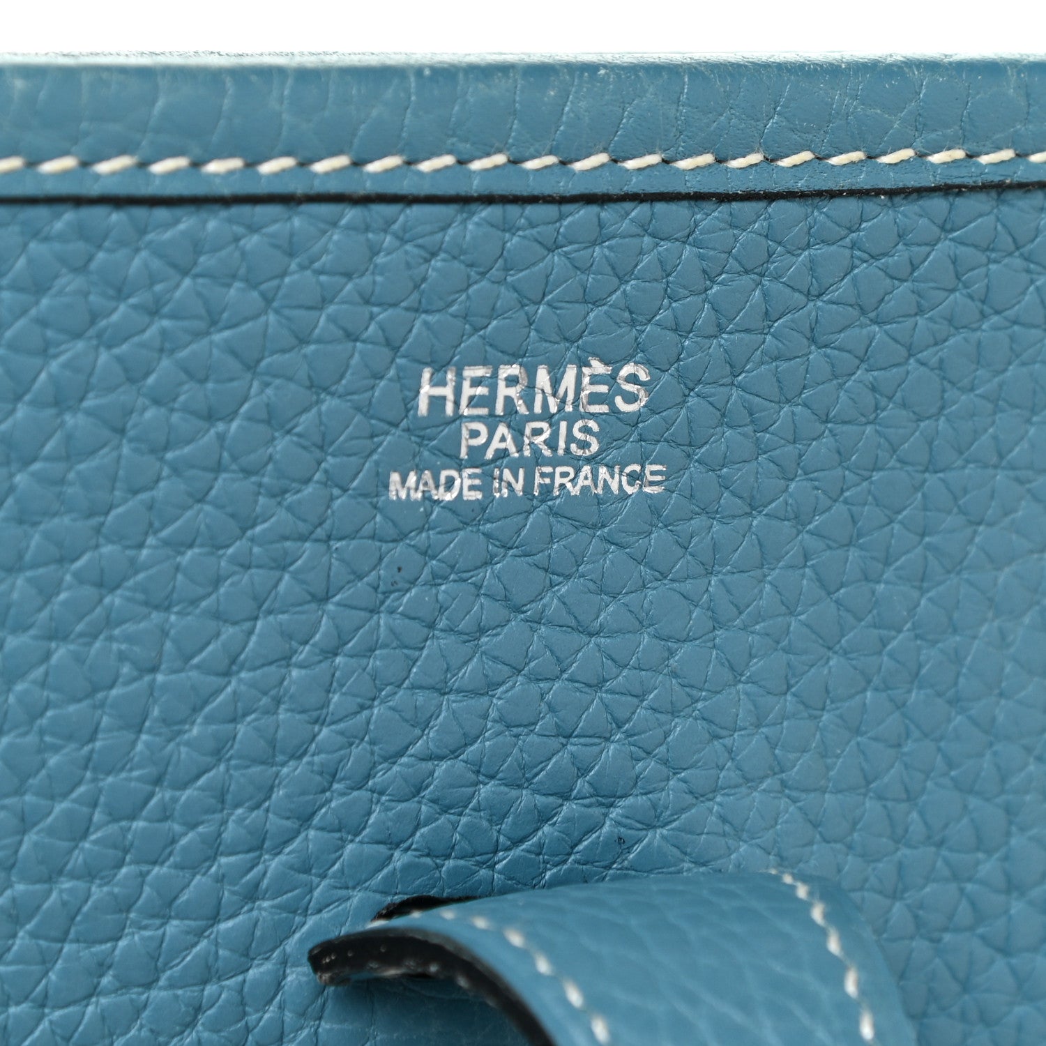 Hermes Taurillon Clemence Evelyne PM Blue Jean 6 of 21