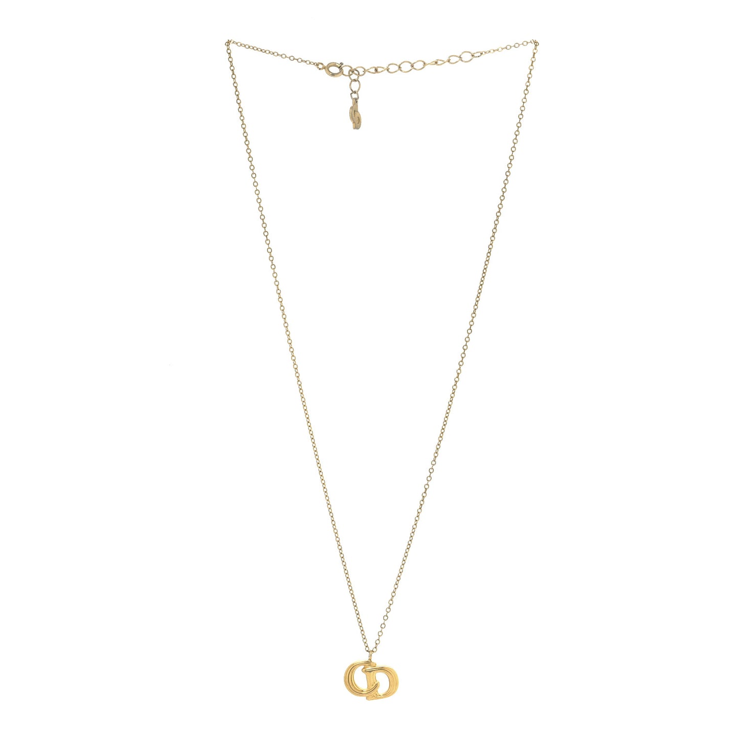 Metal CD Logo Pendant Necklace Gold