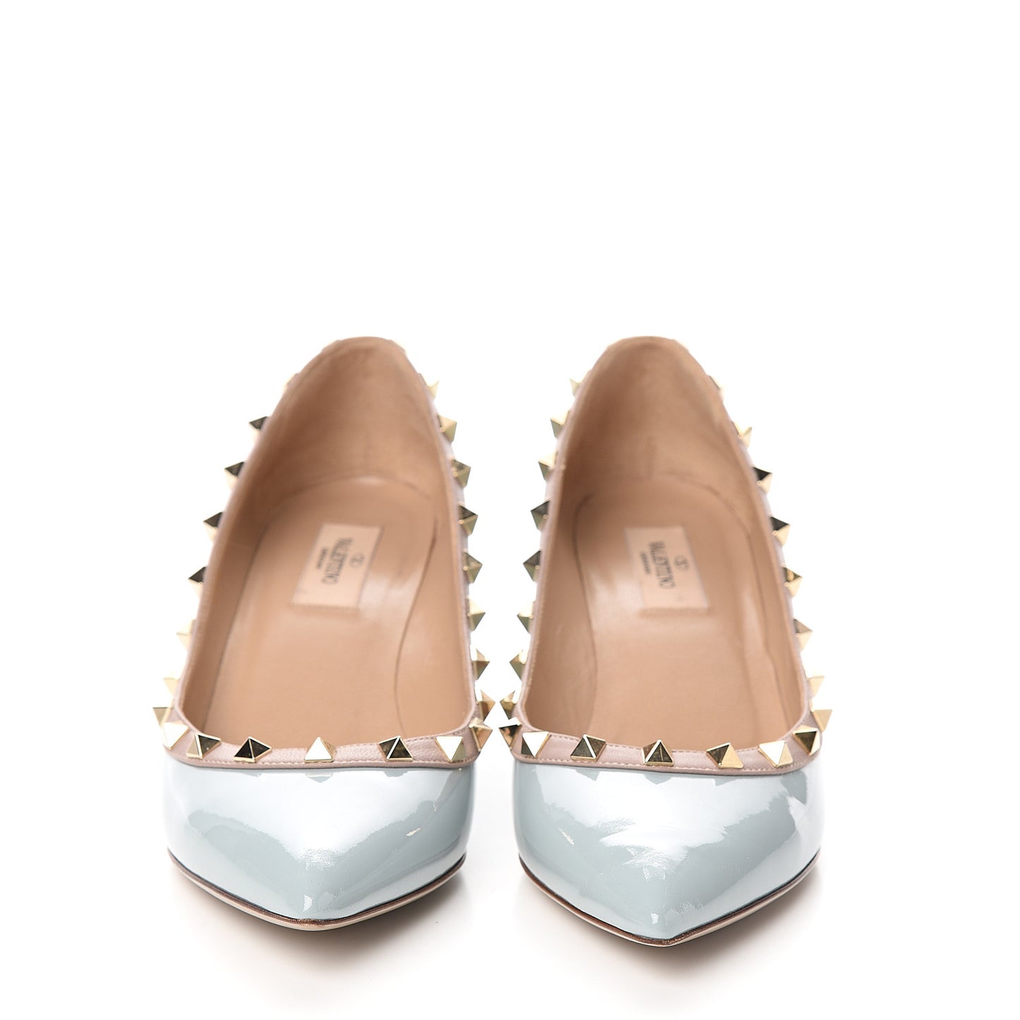 Patent Rockstud 70mm Wedges 38.5 Sky Sorbet Poudre