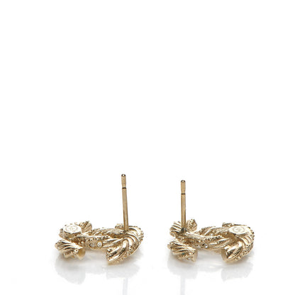 Chanel Crystal Twisted CC Earrings Gold 3 of 5