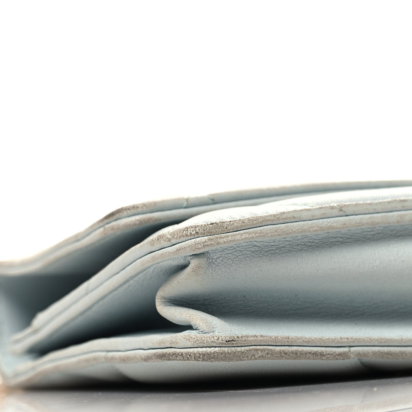 Lambskin Quilted Chanel 19 Wallet On Chain WOC Light Blue