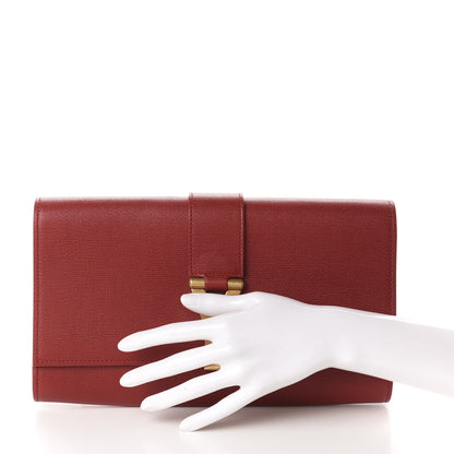 Saint Laurent Calfskin Classic Y Ligne Clutch Red 2 of 10