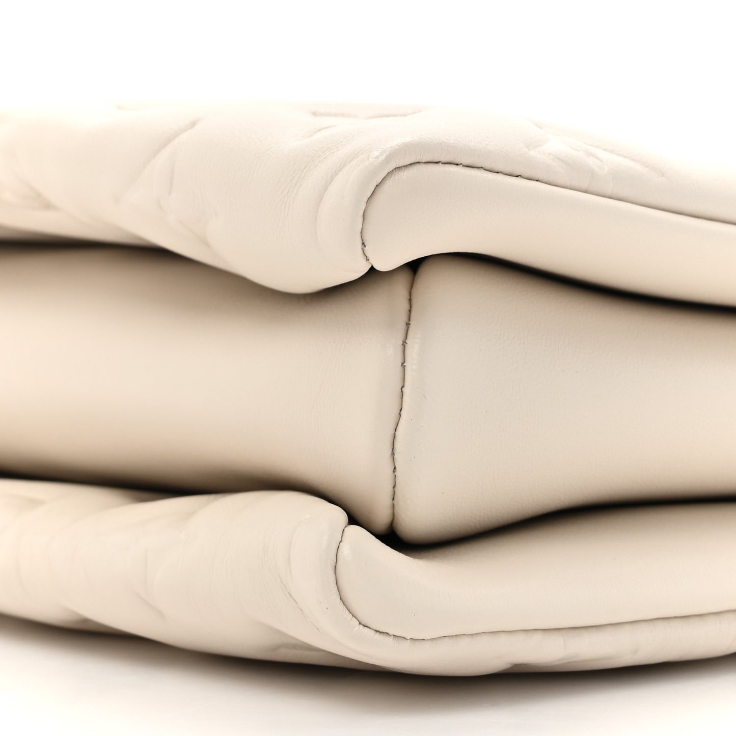 Lambskin Embossed Monogram Coussin PM Beige Cream