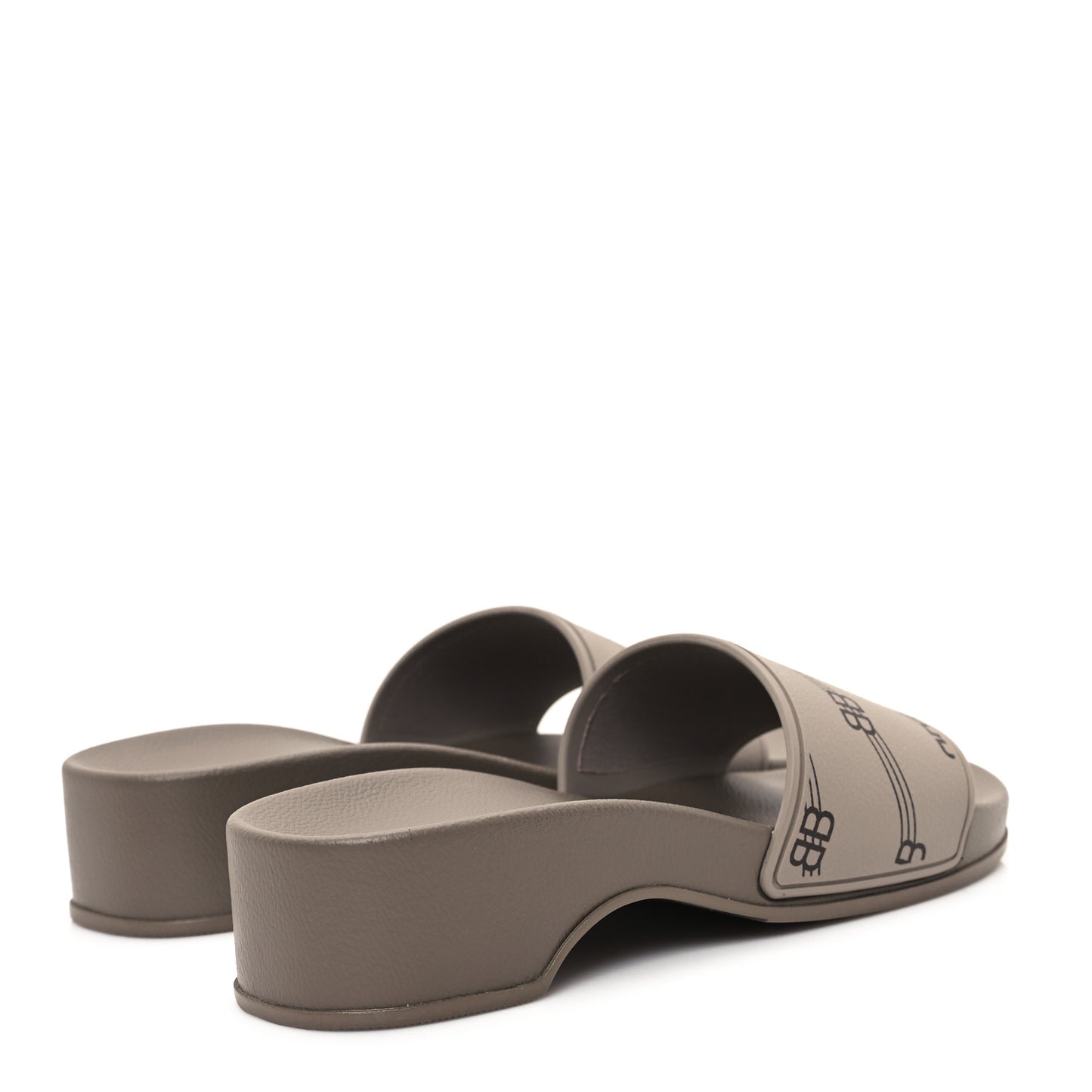 Rubber Allover Logo Womens Pool Wedge Slide Sandals 35 Dark Mink