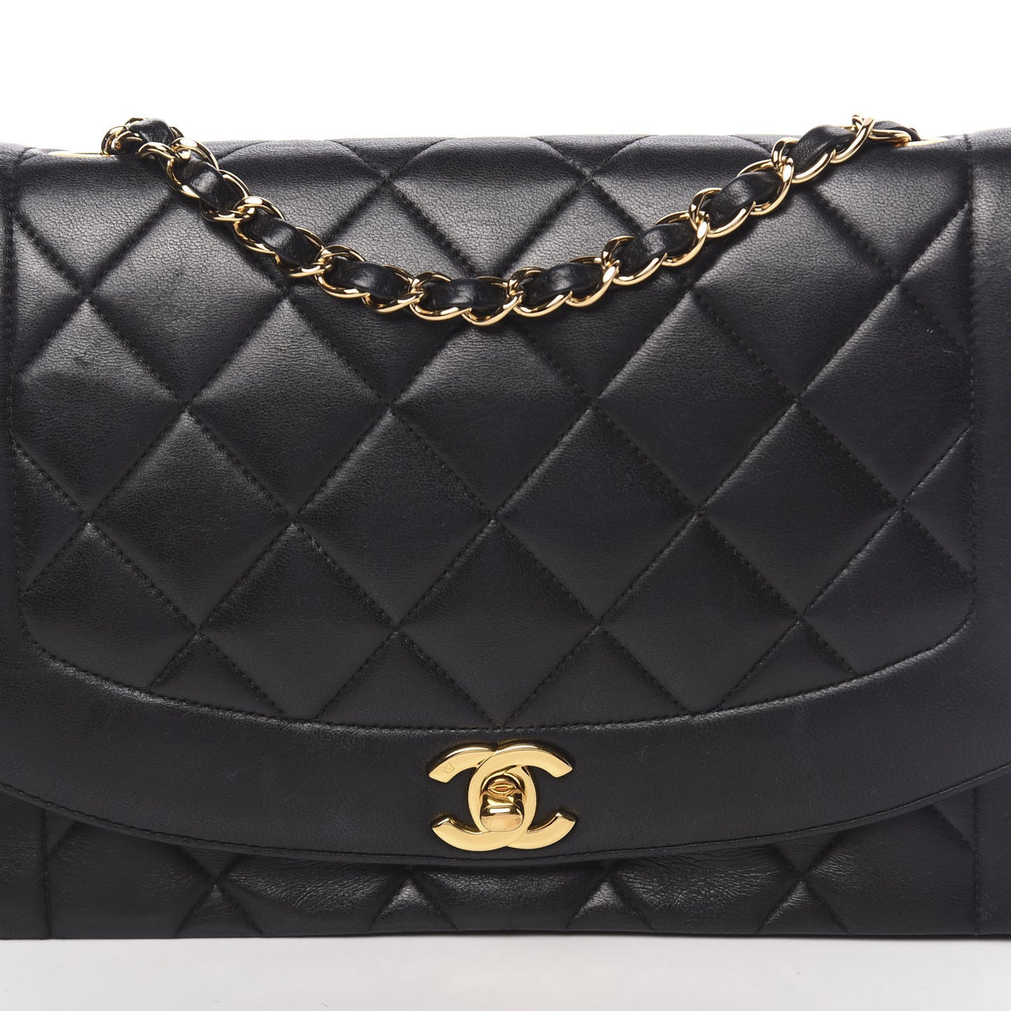 Lambskin Quilted Small Single Flap Black