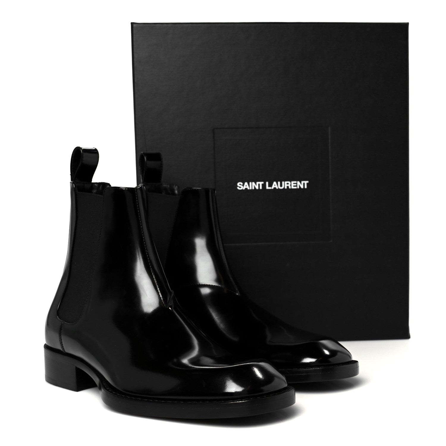Saint Laurent Vitello Moet Mens Vadim 25 Booties 39 Black 10 of 10