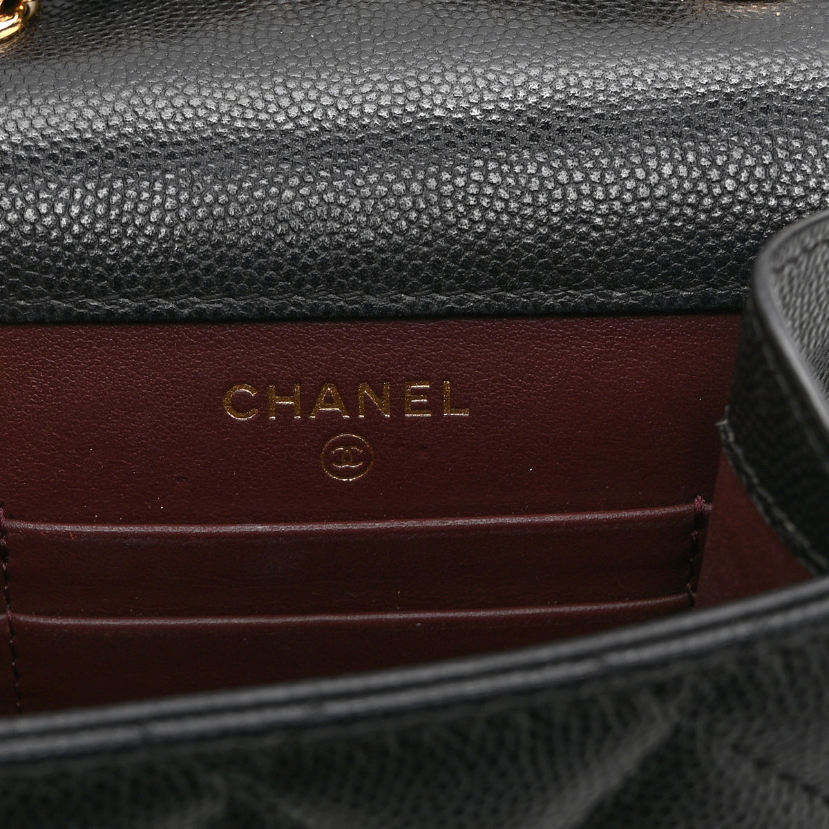 Caviar Quilted Classic Phone Holder Black