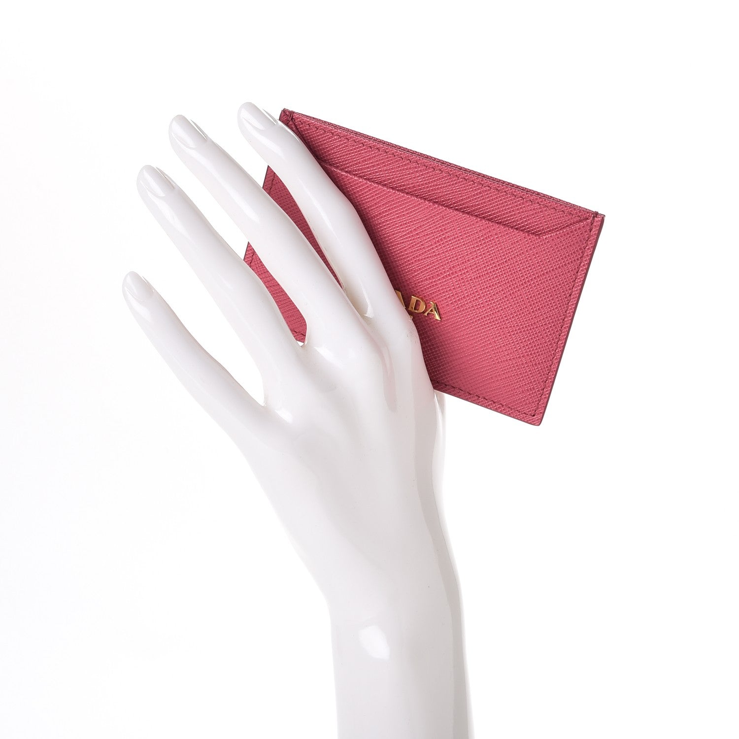 Prada Saffiano Metal Card Case Peonia 2 of 8