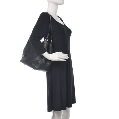 Burberry Signature Grain Calfskin Check Embossed Small Canterbury Tote Black 2 of 15