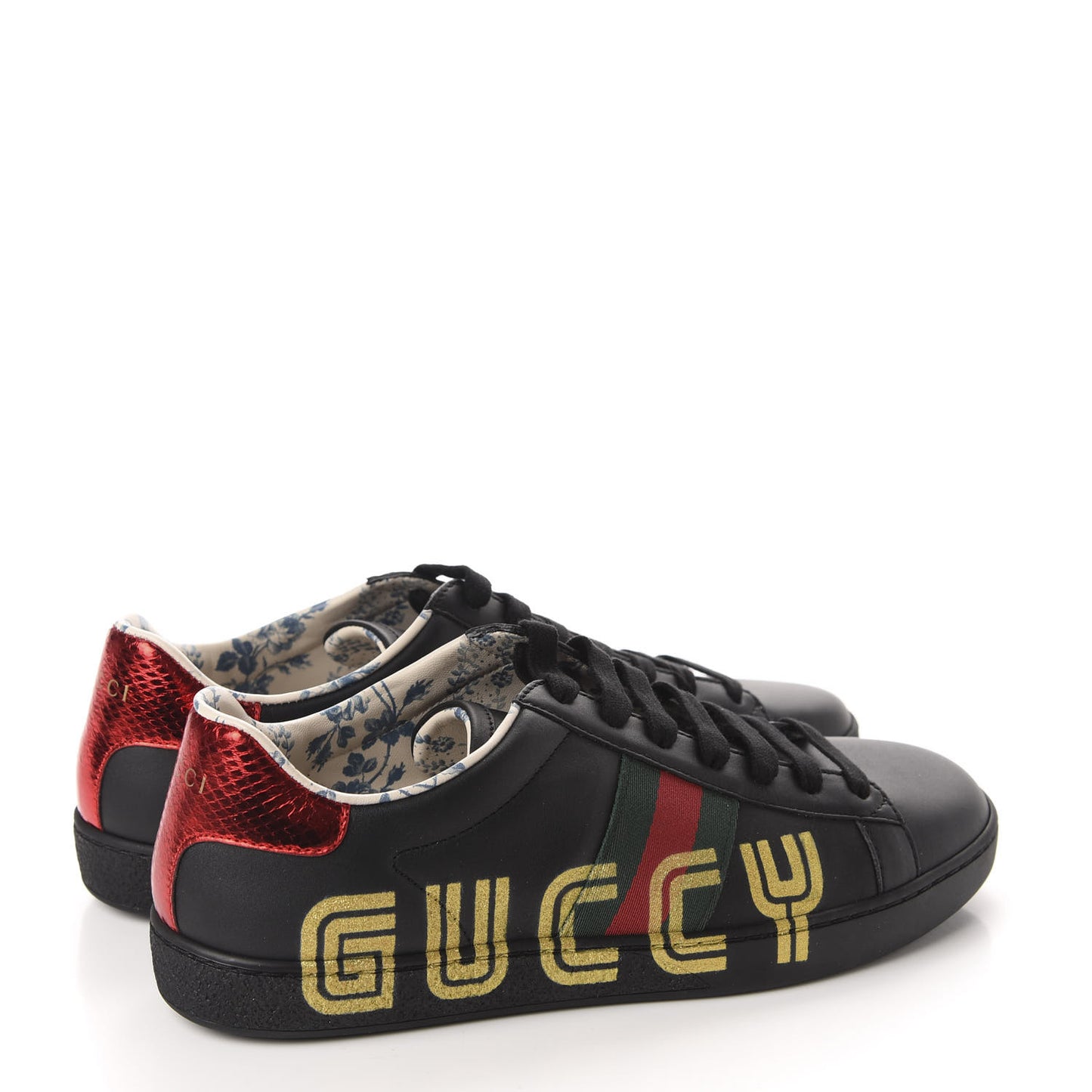 X SEGA Calfskin Ayers Web Guccy Womens Ace Sneakers 39 Black