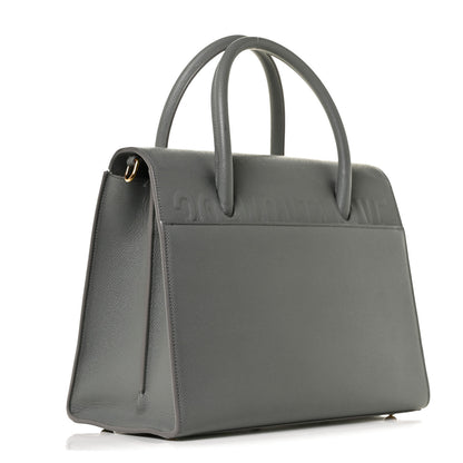 Christian Dior Grained Calfskin Large St. Honore Tote Grey 2 of 10