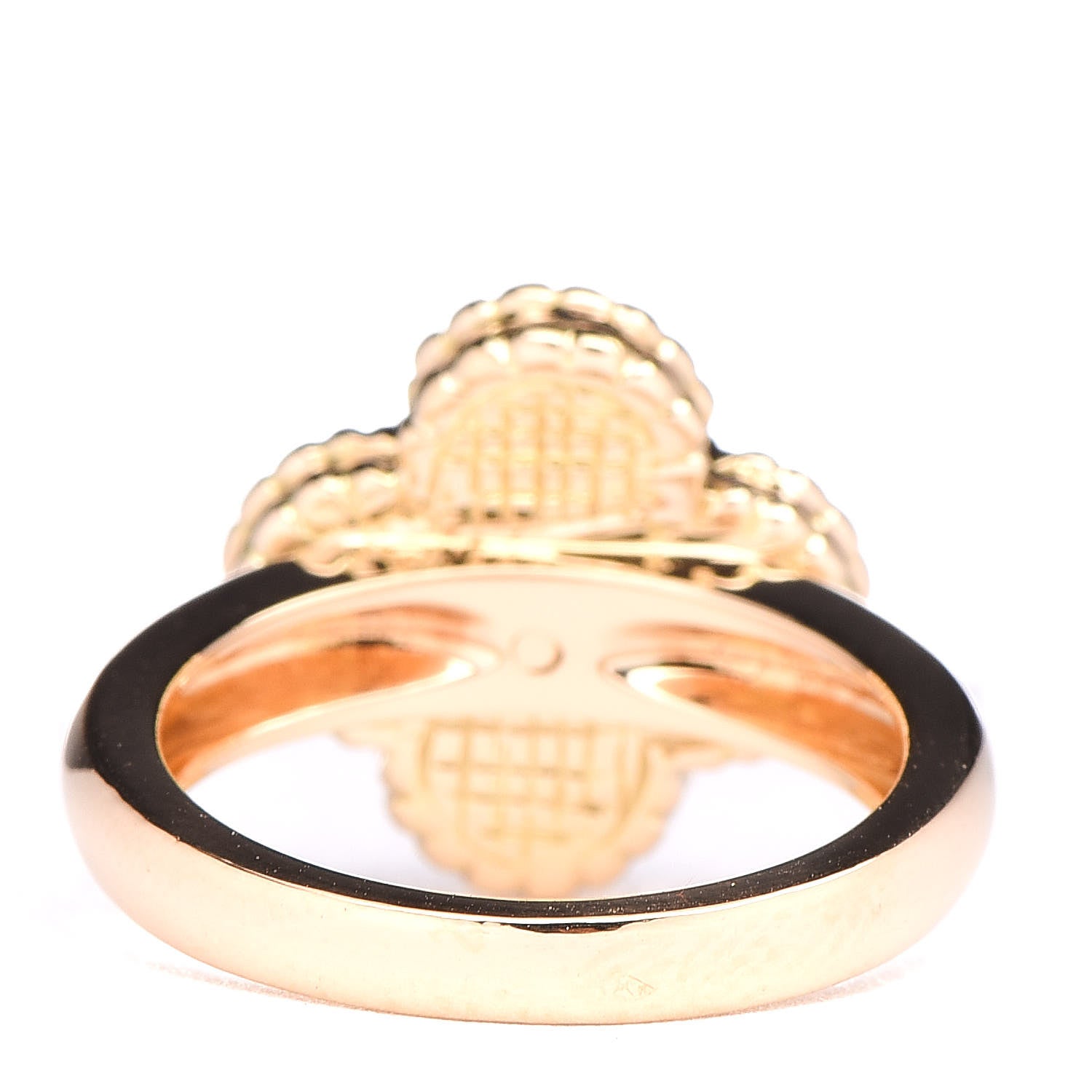 Van Cleef & Arpels 18K Yellow Gold Black Onyx Diamond Vintage Alhambra Ring 50 5.25 4 of 6