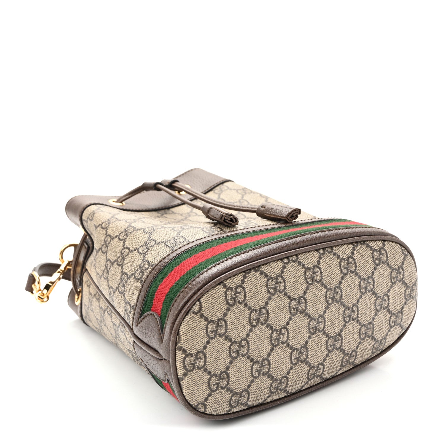 Gucci GG Supreme Monogram Web Small Ophidia Bucket Bag Brown 4 of 11