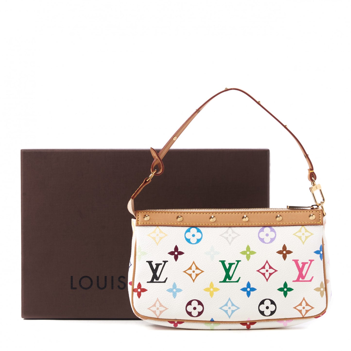Monogram Multicolor Pochette Accessories White