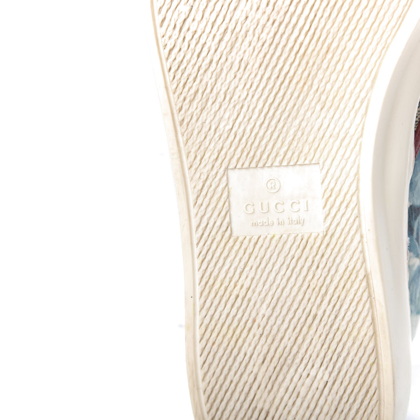 GG Supreme Monogram Blooms Womens Slip On Sneakers 36 Beige Blue Navy Red