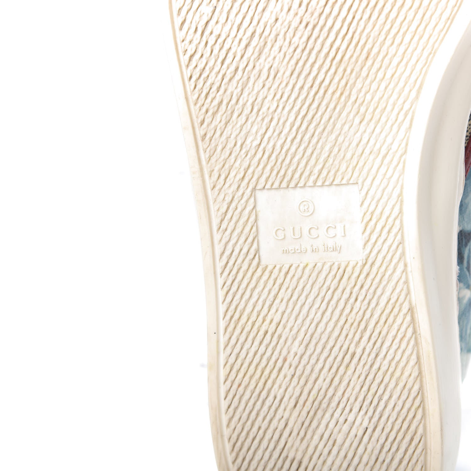 Gucci GG Supreme Monogram Blooms Womens Slip On Sneakers 36 Beige Blue Navy Red 10 of 12