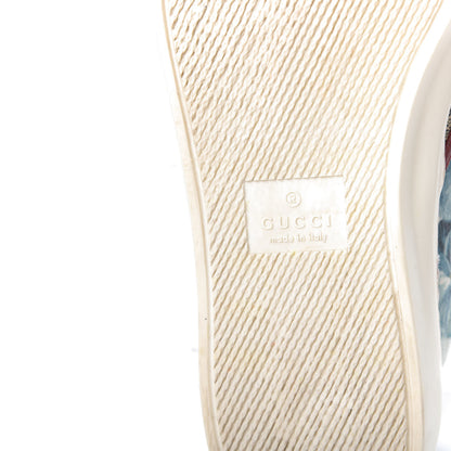 Gucci GG Supreme Monogram Blooms Womens Slip On Sneakers 36 Beige Blue Navy Red 10 of 12