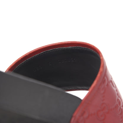 Gucci Guccissima Signature Mens Lug Sole Slide Sandals 5 Hibiscus Red 8 of 9