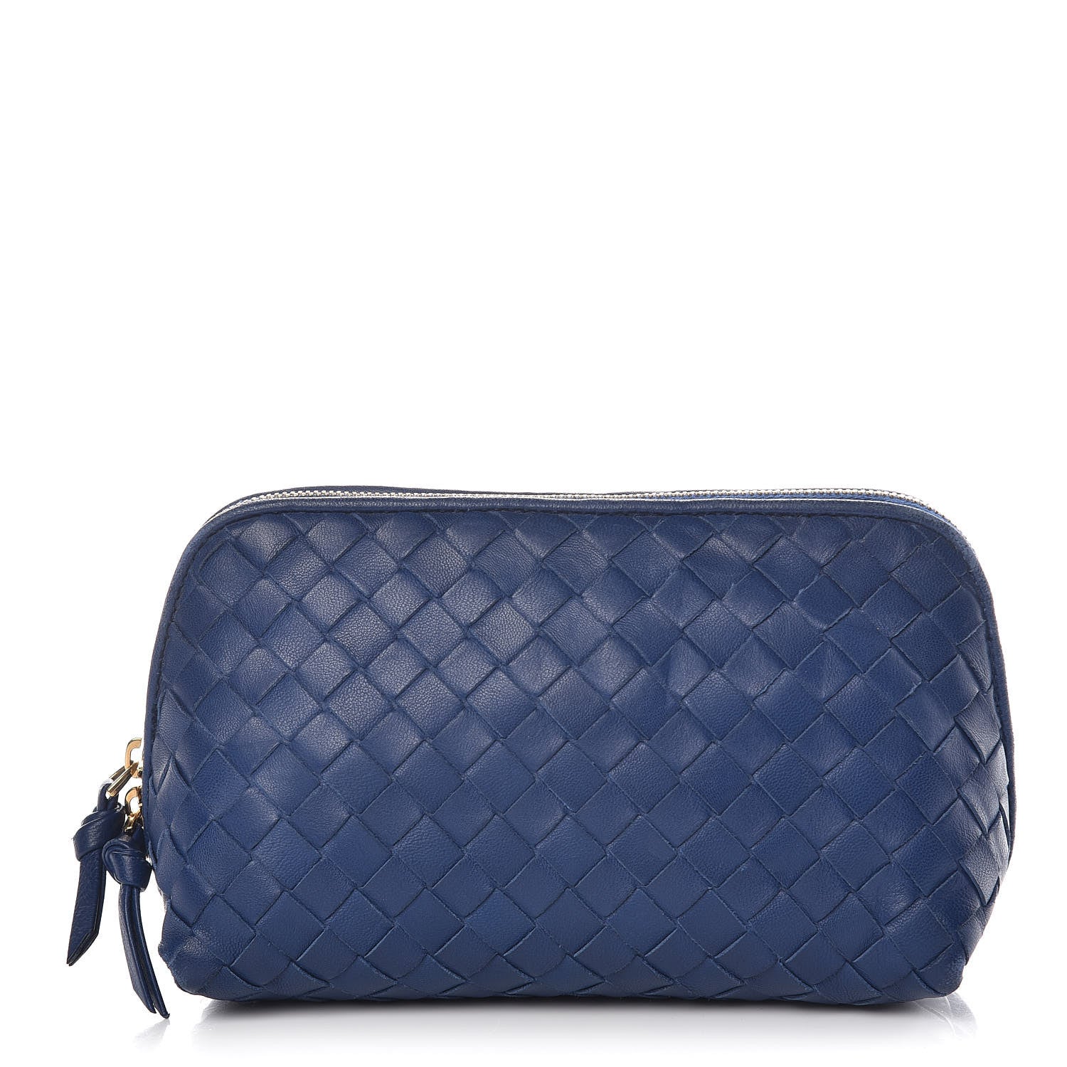 Bottega Veneta Nappa Intrecciato Cosmetic Case Cobalt 1 of 16