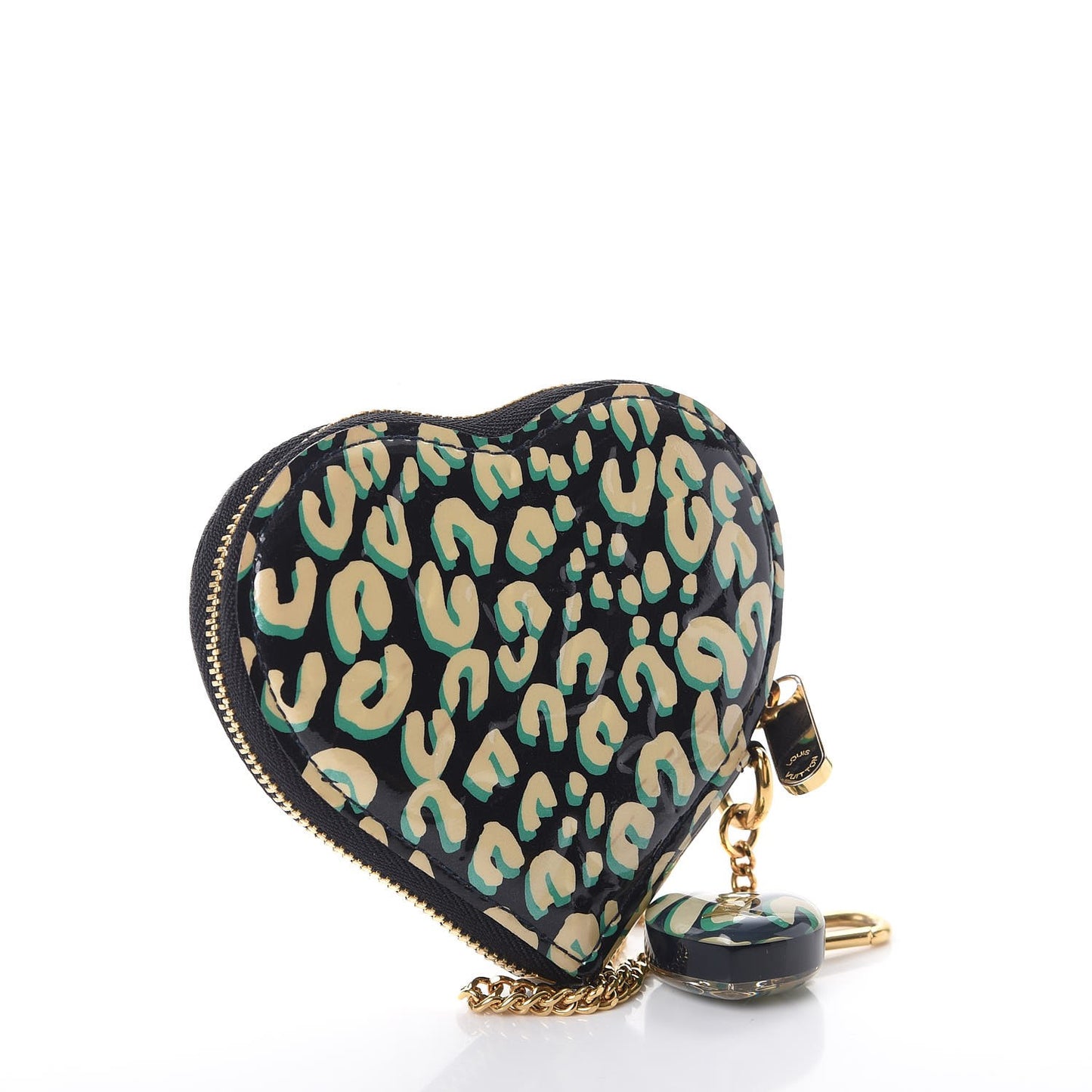 Vernis Leopard Coeur Heart Coin Purse Blue Infini