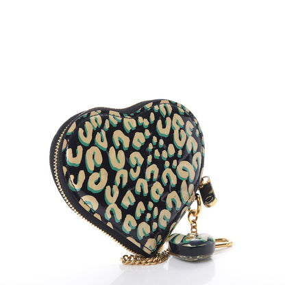 Louis Vuitton Vernis Leopard Coeur Heart Coin Purse Blue Infini 3 of 8