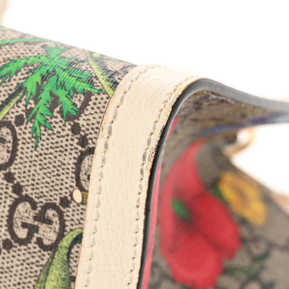 Gucci GG Supreme Monogram Flora Textured Calfskin Small Padlock Tote Beige Ebony Multicolor Mystic White 11 of 12