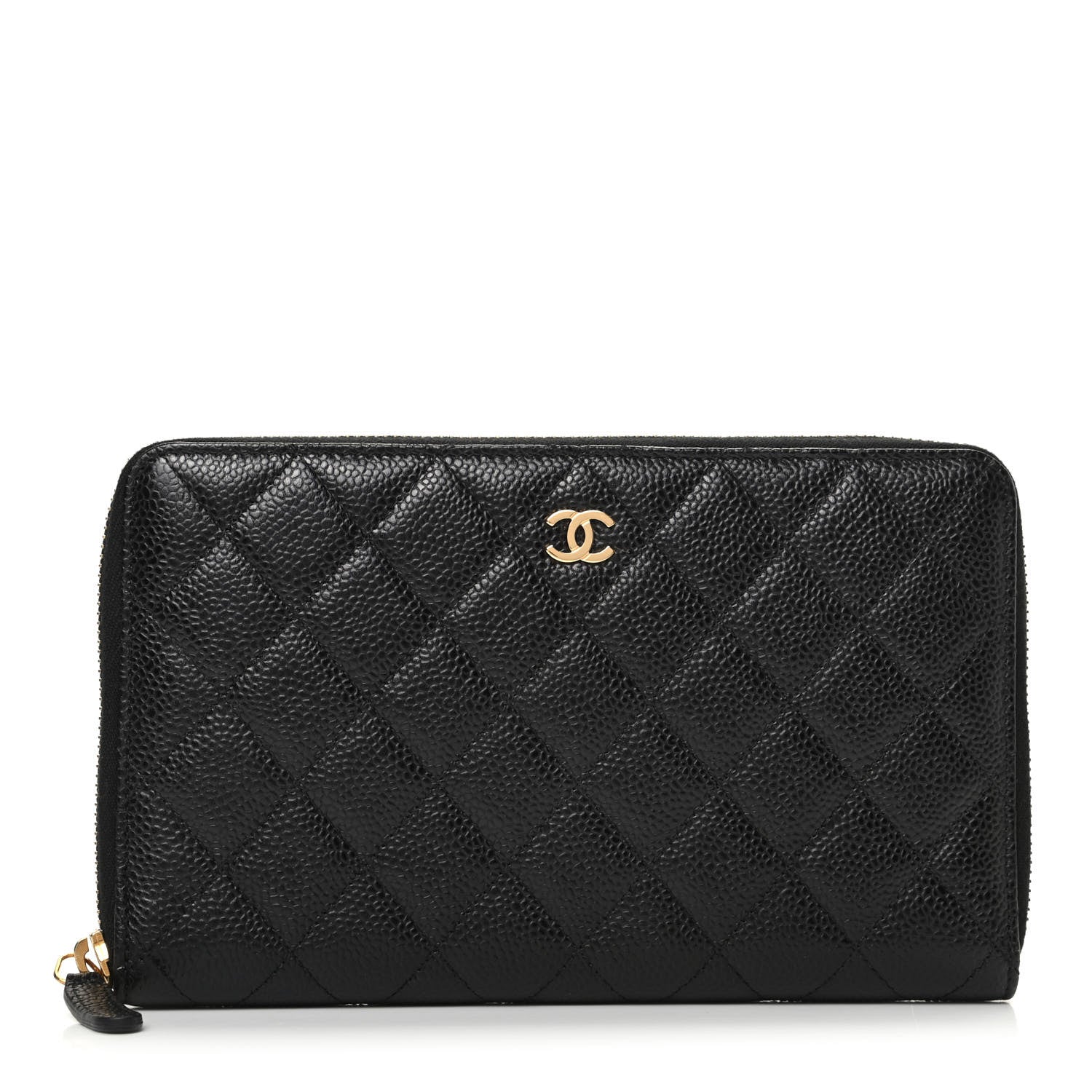 Chanel Caviar Quilted Large Zip Around Organizer Wallet Black 1 of 9