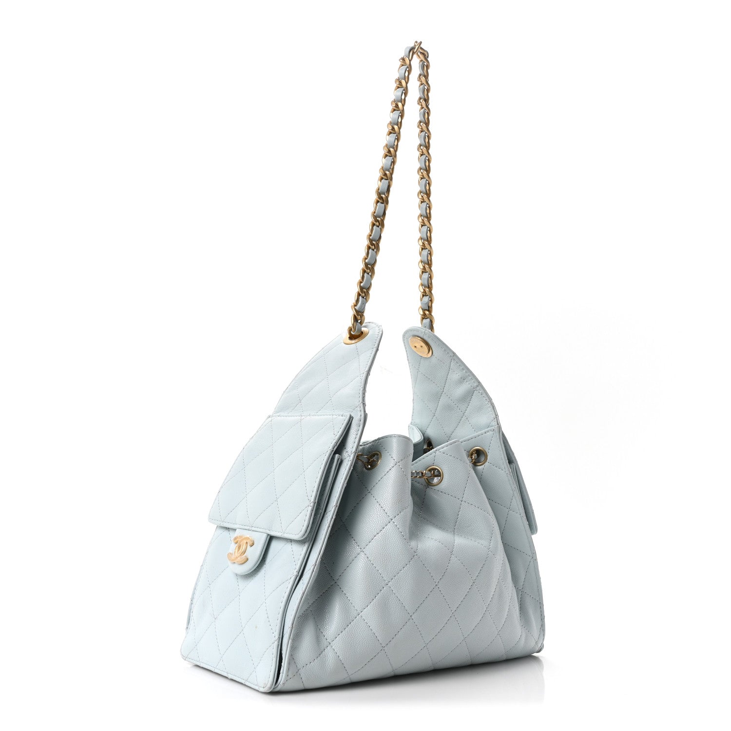 Chanel Caviar Quilted Small Chanel 25 Handbag Light Blue 3 of 10