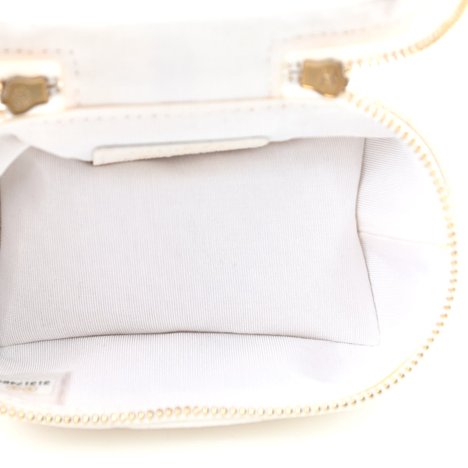 Chanel Caviar Quilted Mini Top Handle Vanity With Chain White 5 of 10