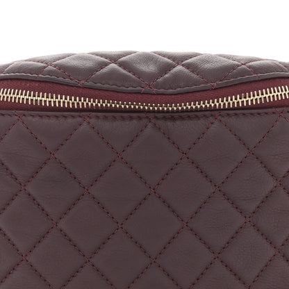 Chanel Calfskin Quilted Banane Waist Bag Fanny Pack Burgundy 7 of 9