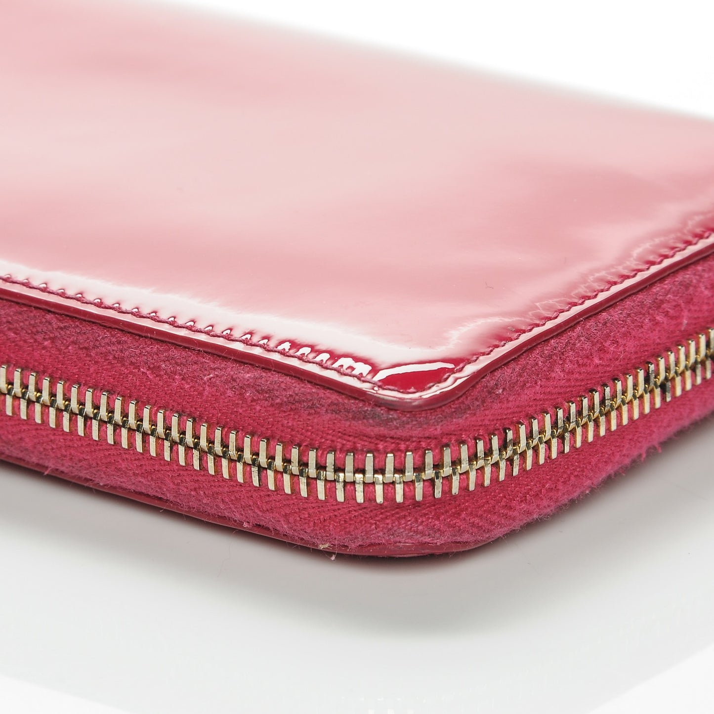 Patent Belle De Jour Zip Around Wallet Fuchsia