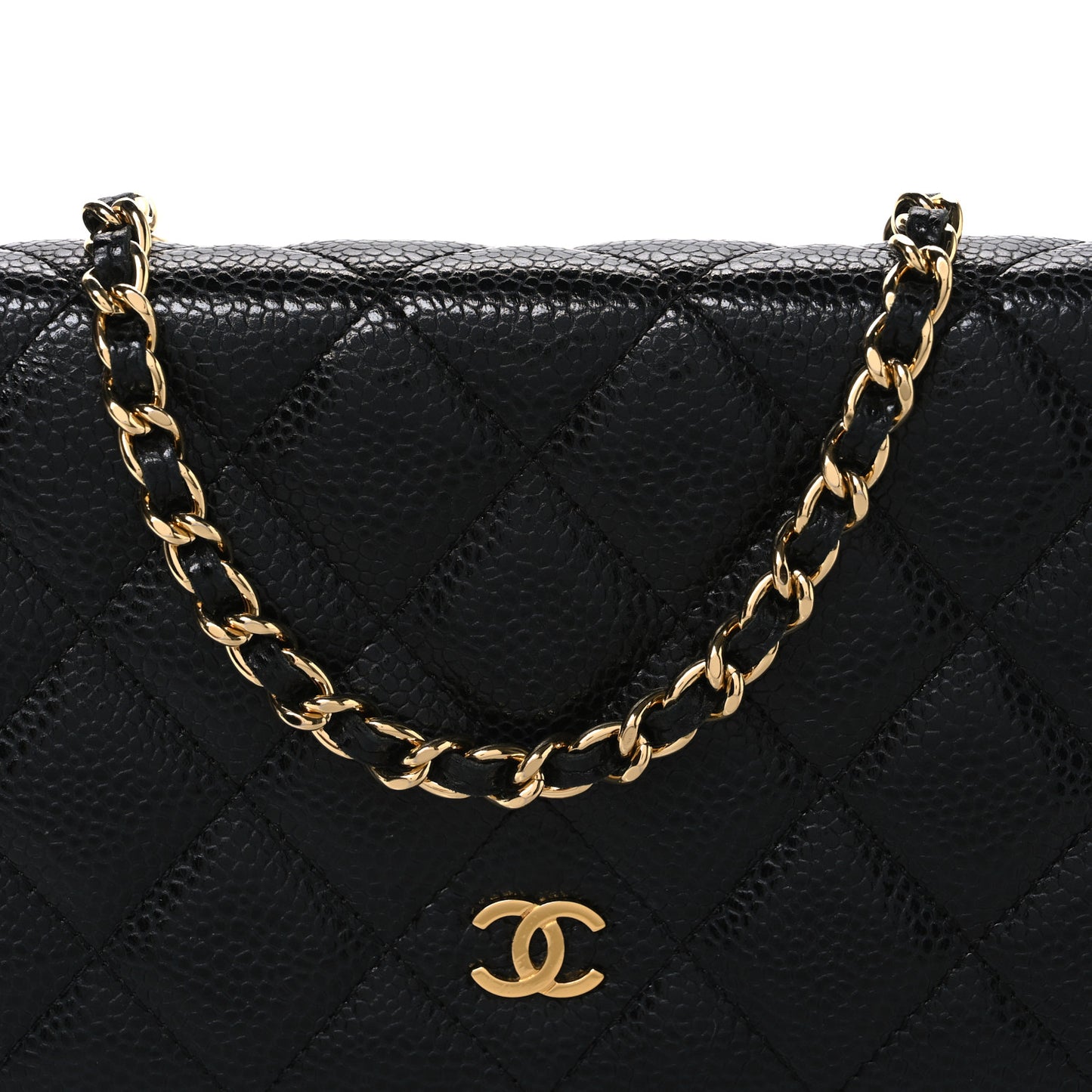 Caviar Quilted Wallet On Chain WOC Black