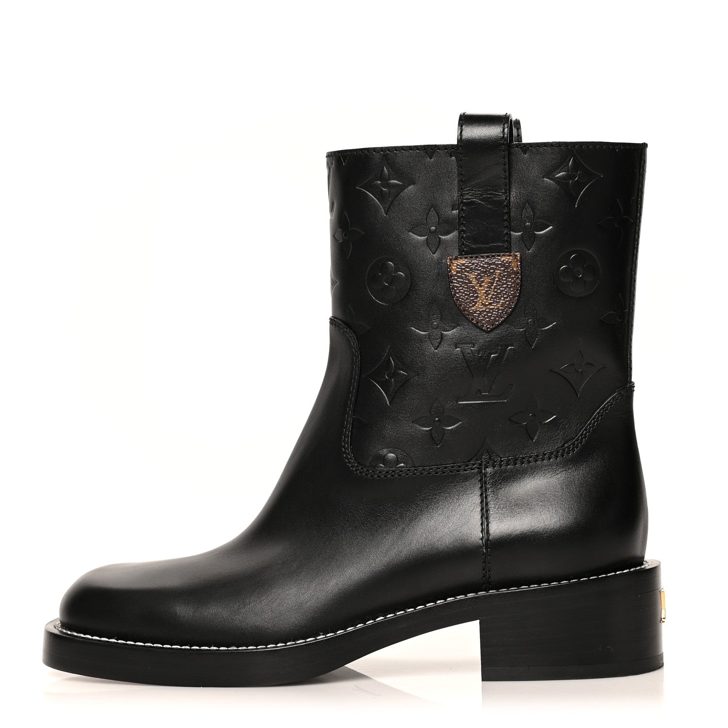 Louis Vuitton Calfskin Monogram Downtown Ankle Boots 38 Black 1 of 9