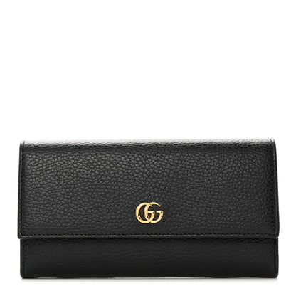 Gucci Dollar Calfskin GG Marmont Continental Wallet Black 1 of 11