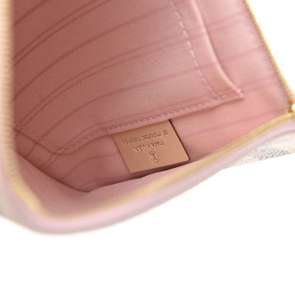Louis Vuitton Damier Azur Neverfull MM GM Pochette Rose Ballerine 7 of 9