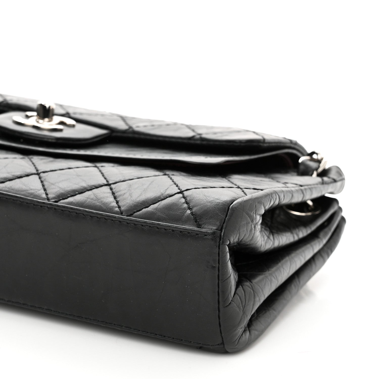 Chanel Aged Calfskin Quilted Medium Accordion Flap Black 9 of 9